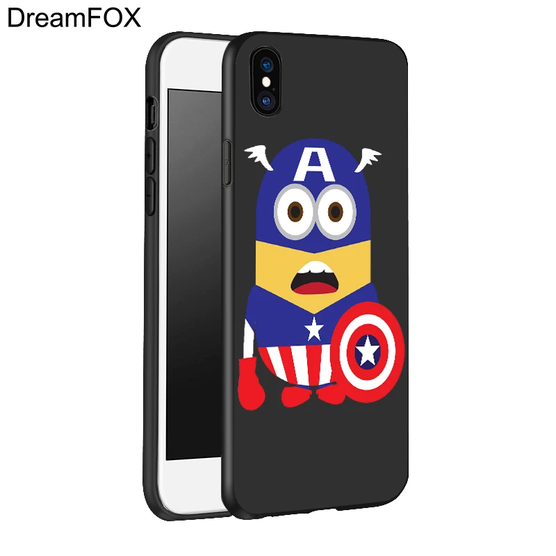 DREAMFOX L067 Minions Black Soft TPU Silicone Case Cover For Apple iPhone 11 Pro XR XS Max X 8 7 6 6S Plus 5 5S 5G SE |