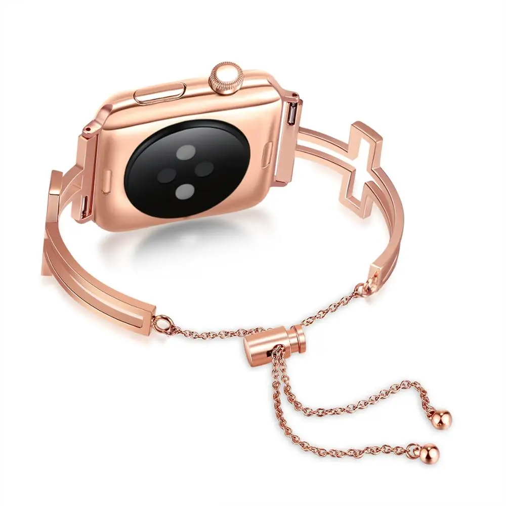 Нержавеющая сталь Ремешки для наручных часов Apple Watch версии 4 сменный Браслет