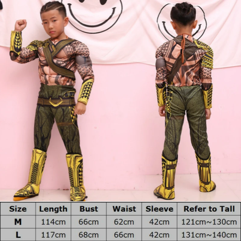 Anime Cosplay for Aquaman My Superhero Party Vestidos Baby Boy Muscle Suit Costume Children in Halloween Carnaval |
