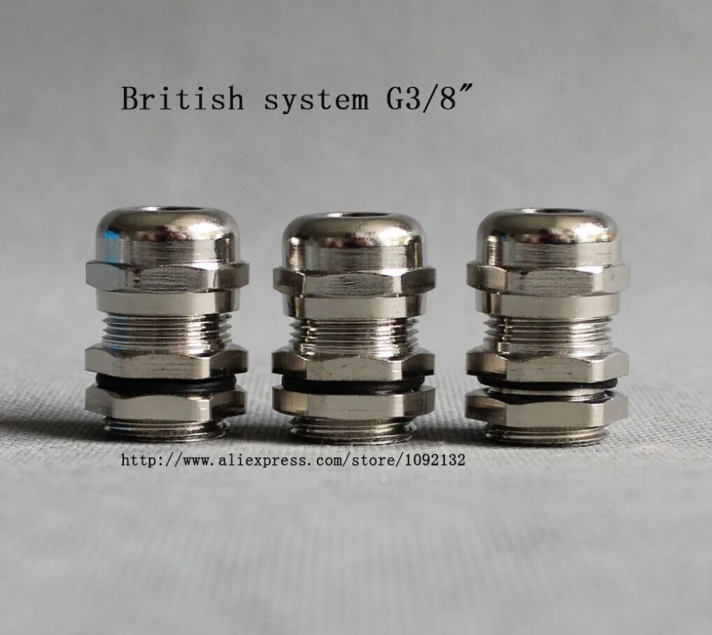 

Кабельные сальники из никелевой латуни, 3/8 дюймов, британская система, водонепроницаемые соединители, для кабеля 4-8 мм, 1 шт.