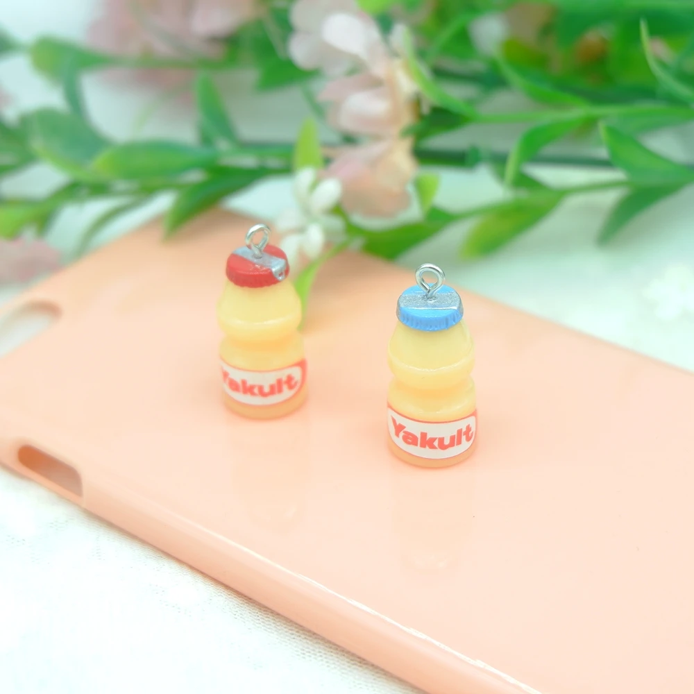 Милый Yakult напиток фигурки Миниатюрный Сад для волос бант Сделай Сам телефон