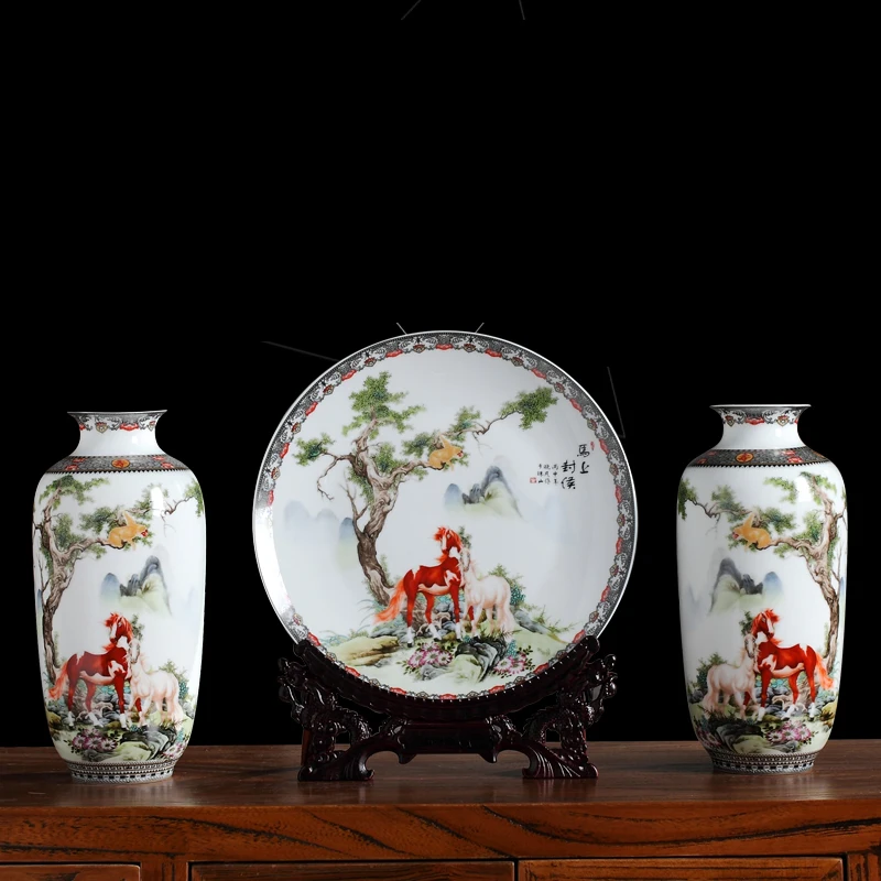 Набор керамических ваз и тарелок под старину Цзиндэчжэнь | Дом сад