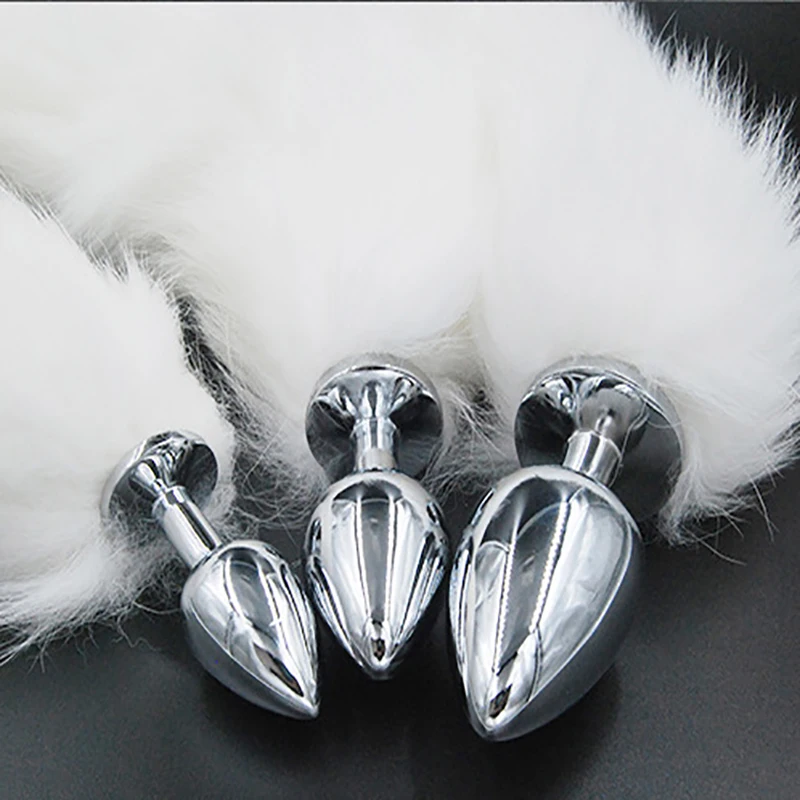 New Funny Adult Love Fox Tail Butt Anal Plug Sexy Romance Stainless steel butt plug anal fox tail cosplay sex toys | Красота и