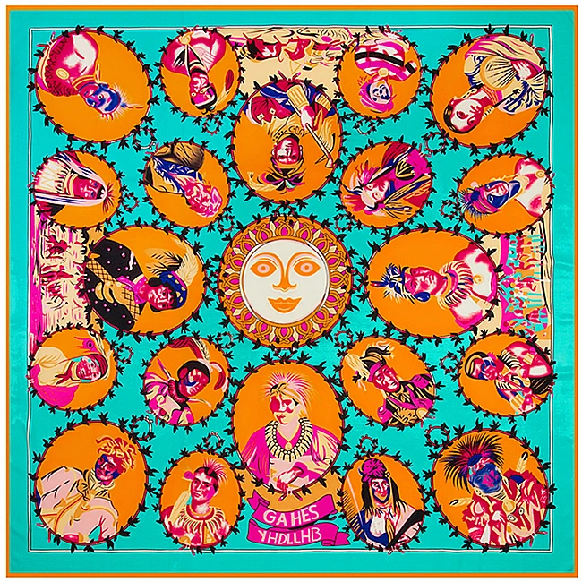 130cm*130cm Women Fashion Twill Silk Euro Brand Indian Tribe Head Portrait Square Scarf Horse Print Hot Sale Femal Wrap |