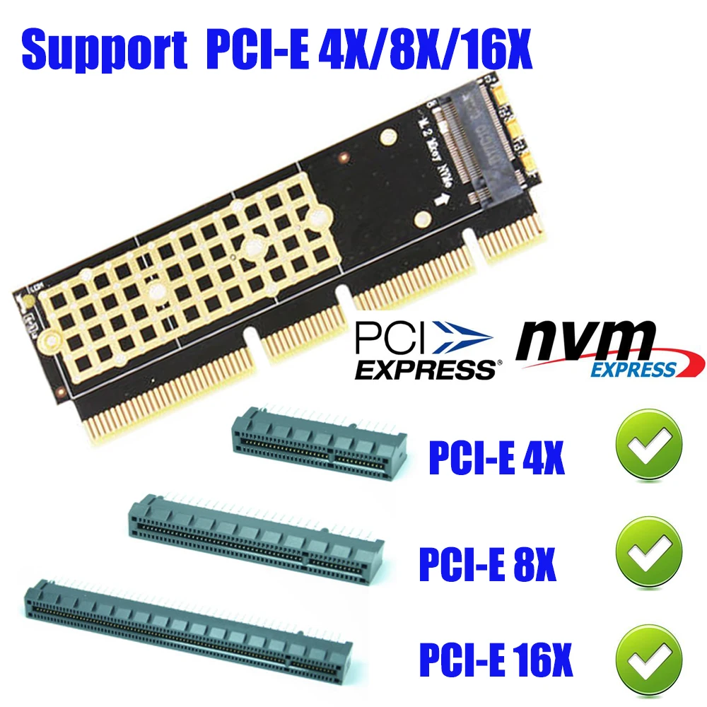 Адаптер M.2 SSD на PCIE X16/X8/X4 карта интерфейса M Key поддержка PCI Express 3 0 2230 2280