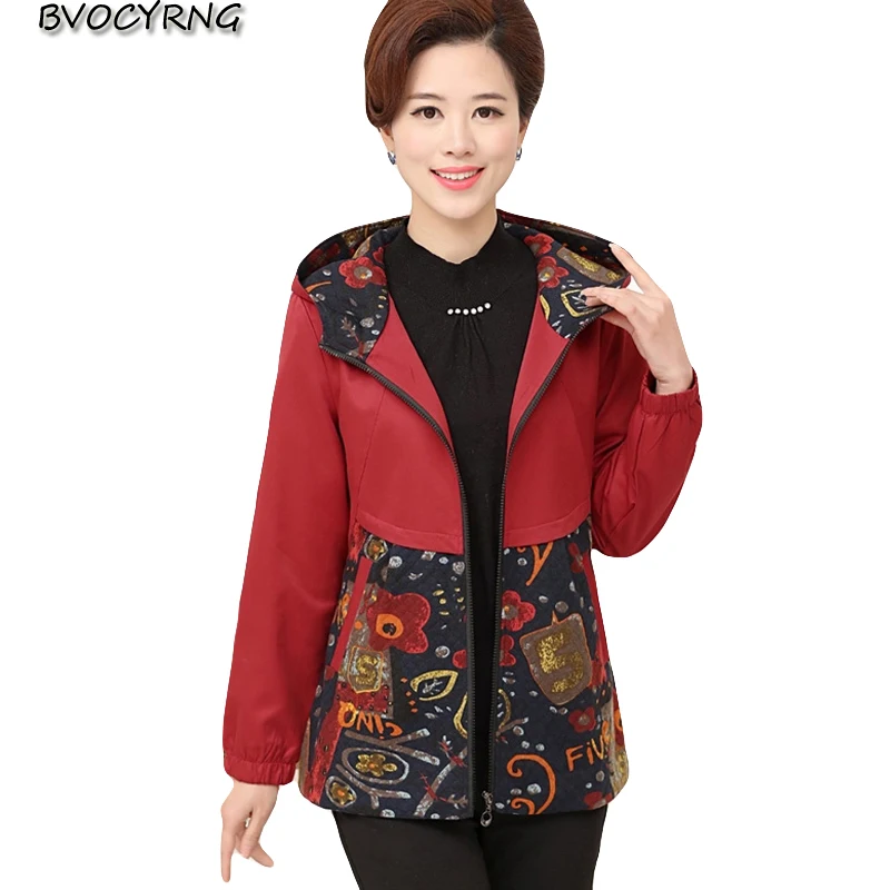 New Spring Autumn Trench outerwear Middle-aged Women Patchwork Causal Long Sleeve Female Coat Casaco Feminino Coats A0431 | Женская