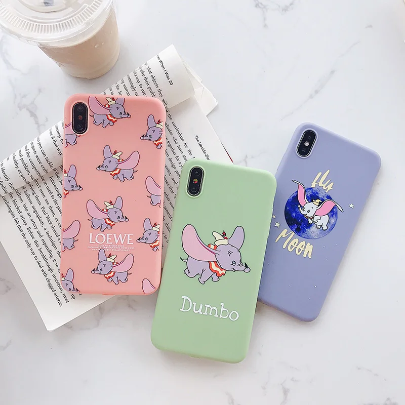 Cartoon Flying Elephant For iPhone Xs XR Max Mobile Phone Shell iPhone7 8 6s Plus Dumbo Soft Protective Case | Мобильные телефоны и