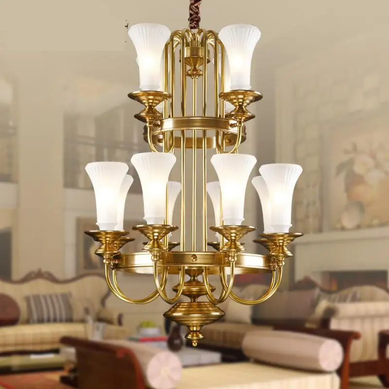 Фойе античная латунь медь светодиодный подвесной светильник abajour декор с