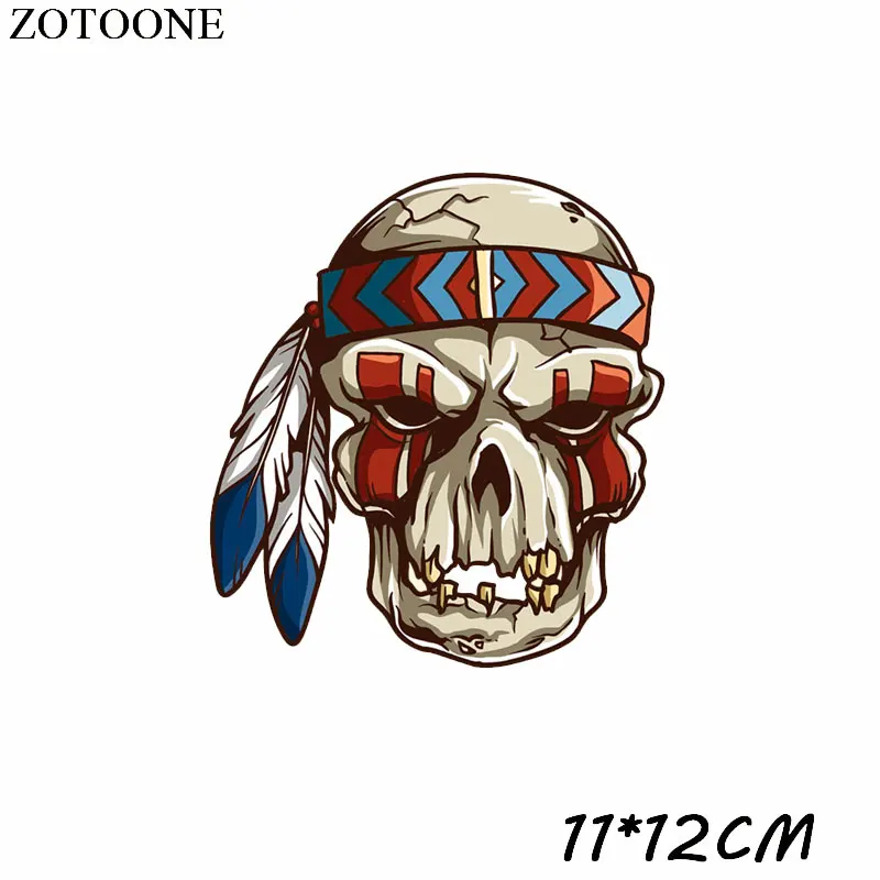 Переводные патчи ZOTOONE в стиле панк с черепом аппликации для творчества наклейки