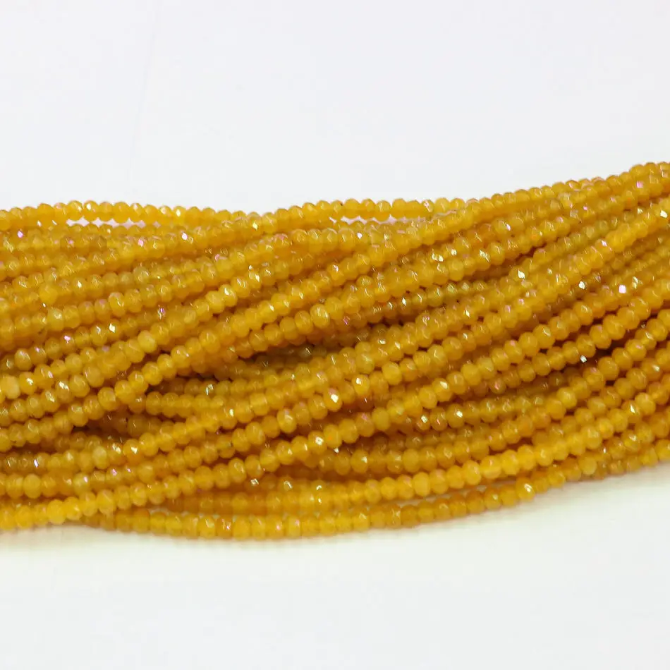 Горячие желтые нефриты из натурального камня халцедон 2x4 мм граненые бусины abacus