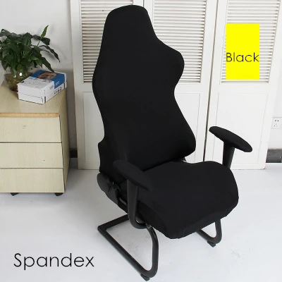 Black Spandex 4 шт./компл. эластичный подлокотник для стула колодки+ крышка стула теплый Lambswool компьютерные Чехлы для стула для офиса дома чехол для кресла - Цвет: Black Spandex