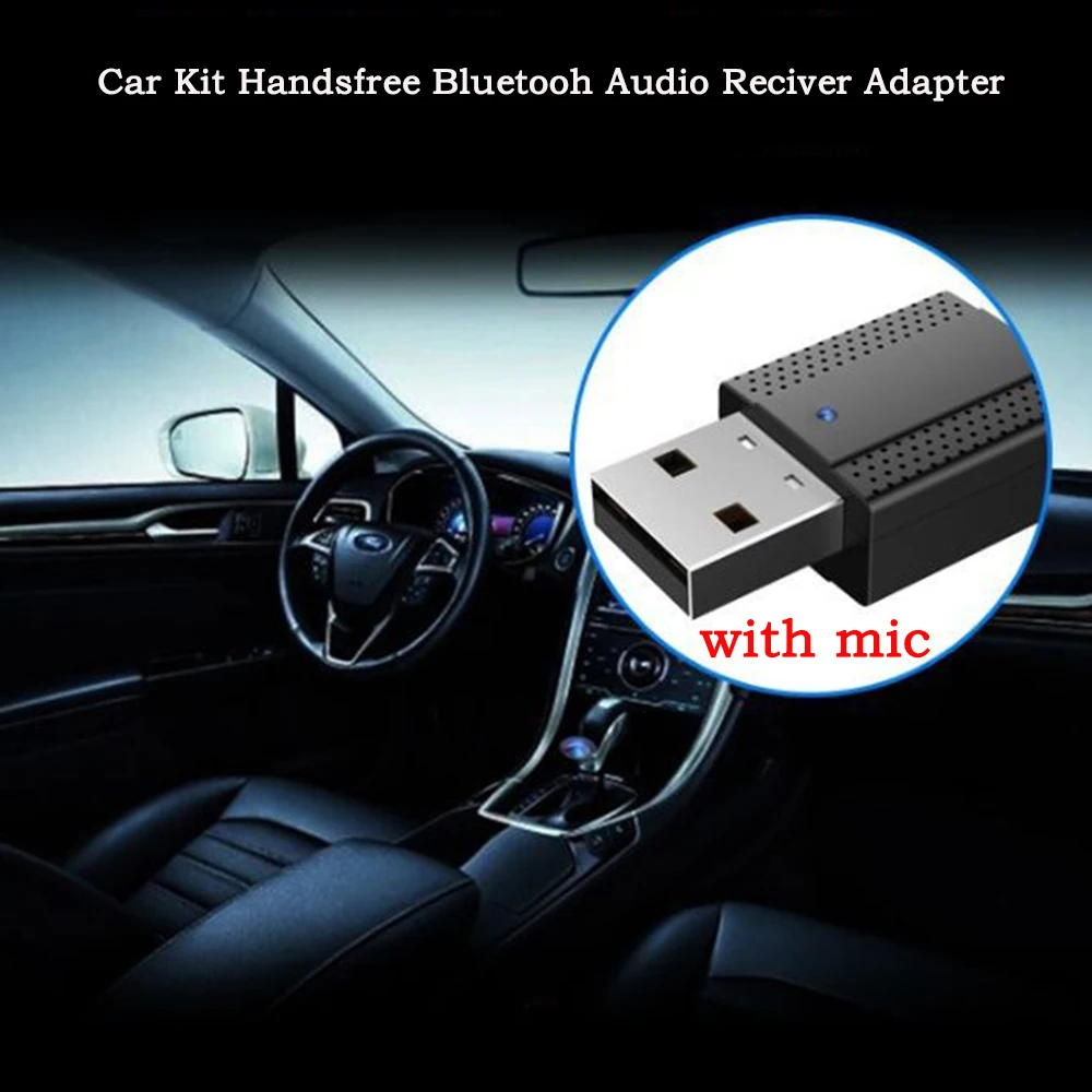 Bluetooth Adapter USB Audio Receiver 5.0 With-Mic Transmitter For Computer TV Laptop Projector MP3 Headset Speaker | Электроника