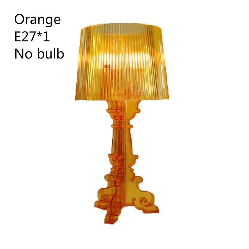 Orange no bulb Современная прозрачная акриловая прикроватная настольная лампа, прозрачный прикроватный светильник светодиодный хрустальный настольная лампа для гостиной, лофт, декор, светильник на подтяжках - Цвет абажура: Orange no bulb