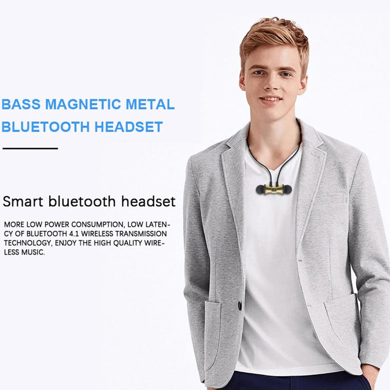 XT11 Магнитная музыка bluetooth 4 2 наушники Беспроводная Спортивная гарнитура с лентой
