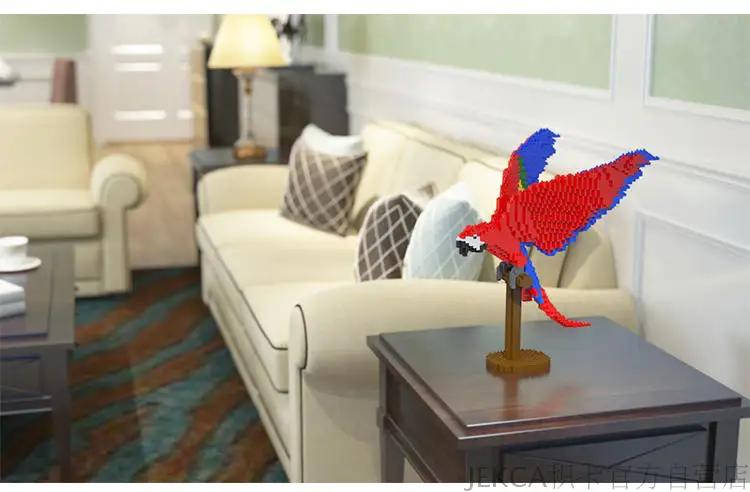 JEKCA Macaw монтажные блоки Имитационные птицы в сборе игрушка животное креативный