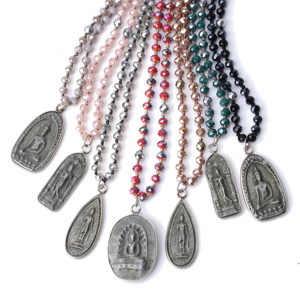 Женское ожерелье с подвеской в виде Будды сияющая бижутерия со стразами |