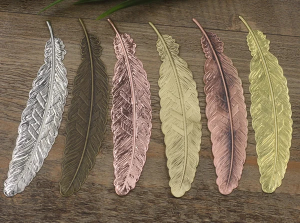 Закладка перо из сплава 110*24 мм подвески/подвеска меди с античной