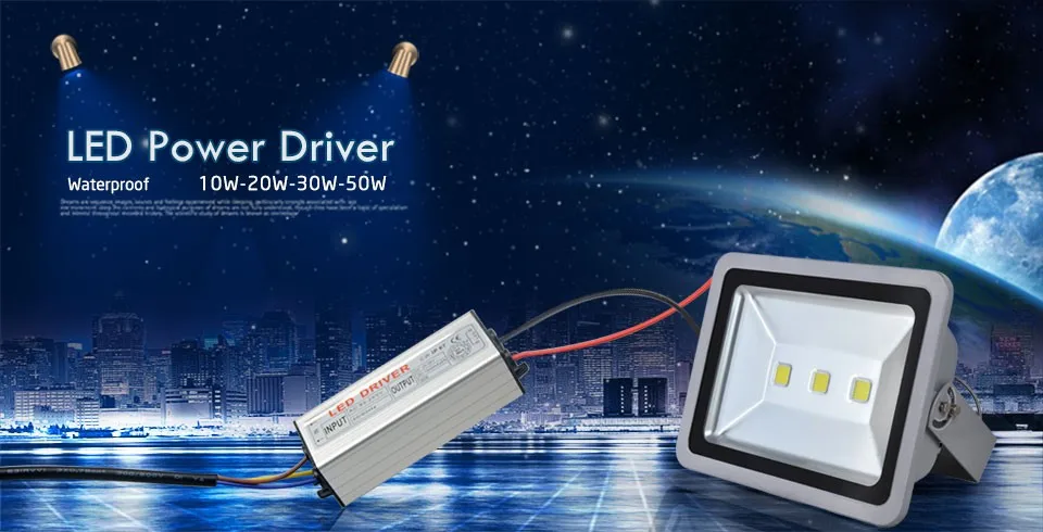 85 V-265 V к DC 24 V-38 V светильник, адаптер трансформатора 10W 20W 30W 50W COB светодиодный чип, драйвер питания для прожекторная софитная лампа