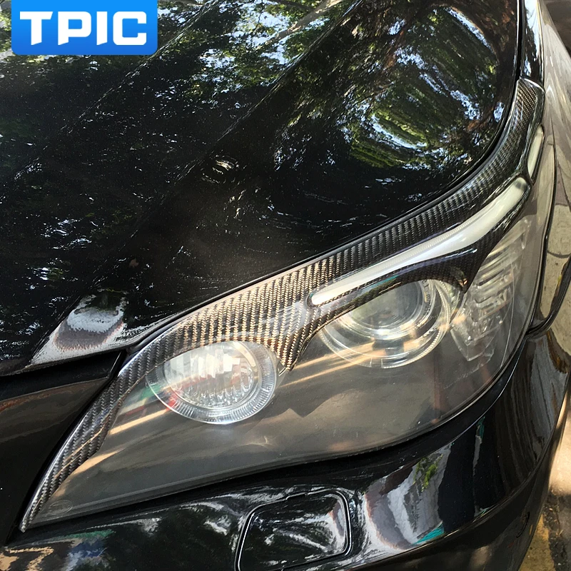 TPIC 3D автомобильный Стайлинг для BMW e60 5 серии углеродное волокно фара Брови Веки