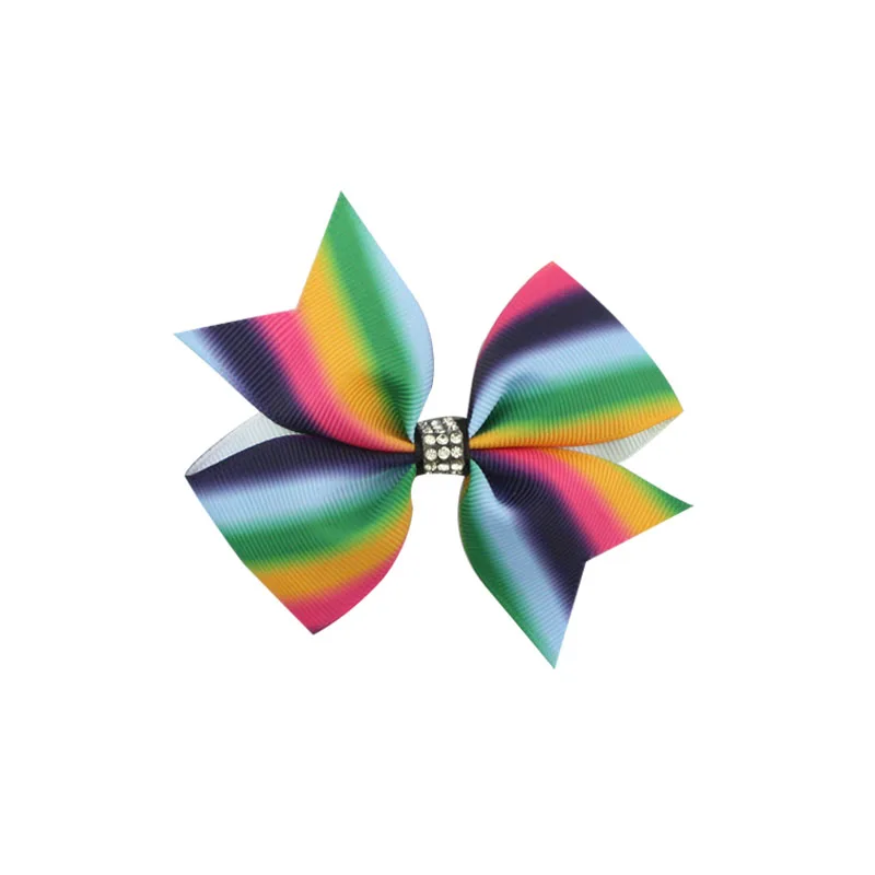 Colors Solid Grosgrain Ribbon Bows Clips Hairpin Girl's hair bows Boutique Hair Clip For Girls Stripe Knot Bow Kids Headware | Детская