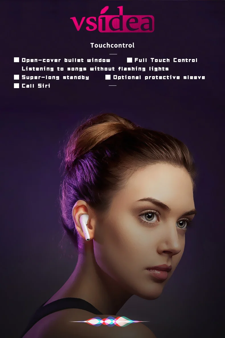 Красочные Bluetooth наушники Tws Inpods i12 стерео Беспроводная гарнитура бас Спорт Музыка наушники с микрофоном для iphone и смартфонов