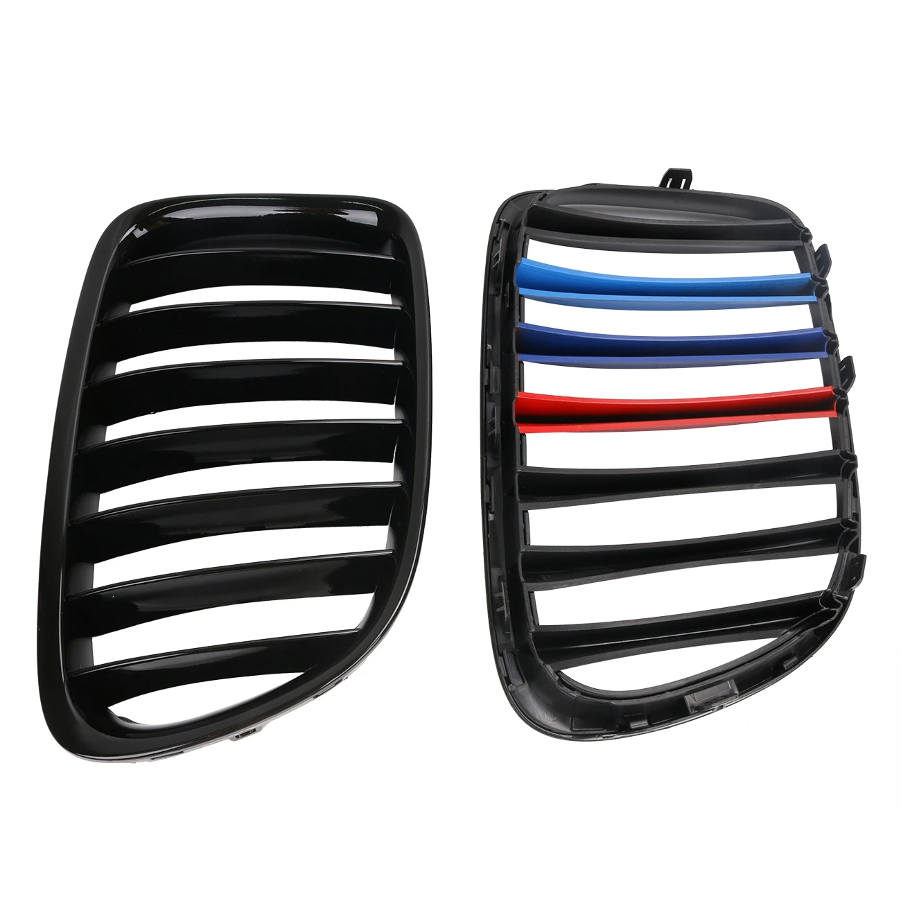 Front Bumper Grill Cover For BMW E84 X1 SUV 2010 - 2015 Gloss Black M-color Car Grille Kidney Grills Trim Car-P343 # CASE | Автомобили и
