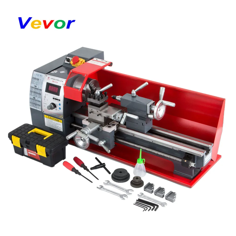 Мини токарный станок VEVOR металлический с переменной скоростью 750 Вт 8 &quotX16&quot