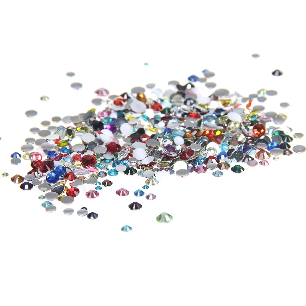 

Resin Rhinestones 5000pcs Assorted Colors Mixed Sizes 2mm 2.5mm 3mm 4mm 5mm 6mm 7mm Glue On Strass Diamonds Trims DIY Nails Art