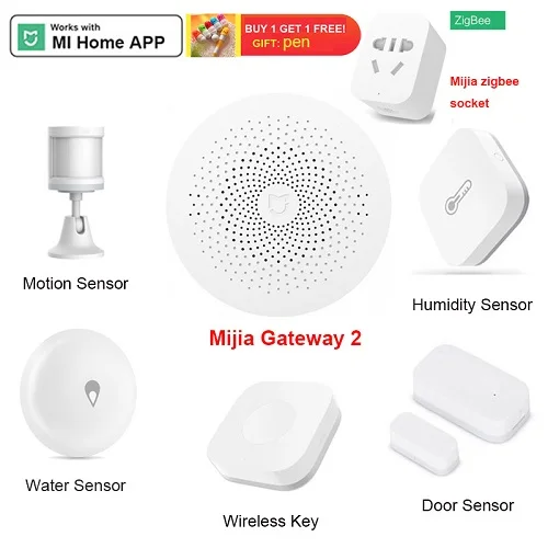 Xiaomi Gateway Aqara датчик двери датчик движения настенный беспроводной переключатель Mijia умная камера датчик температуры и влажности домашний комплект
