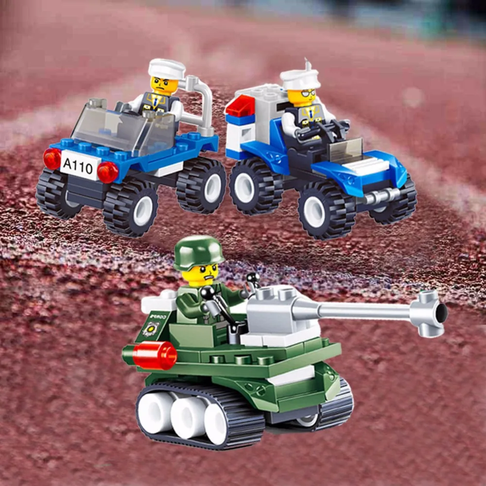 Мини автомобиль строительные блоки Legoed город полиция серия автомобилей содержит