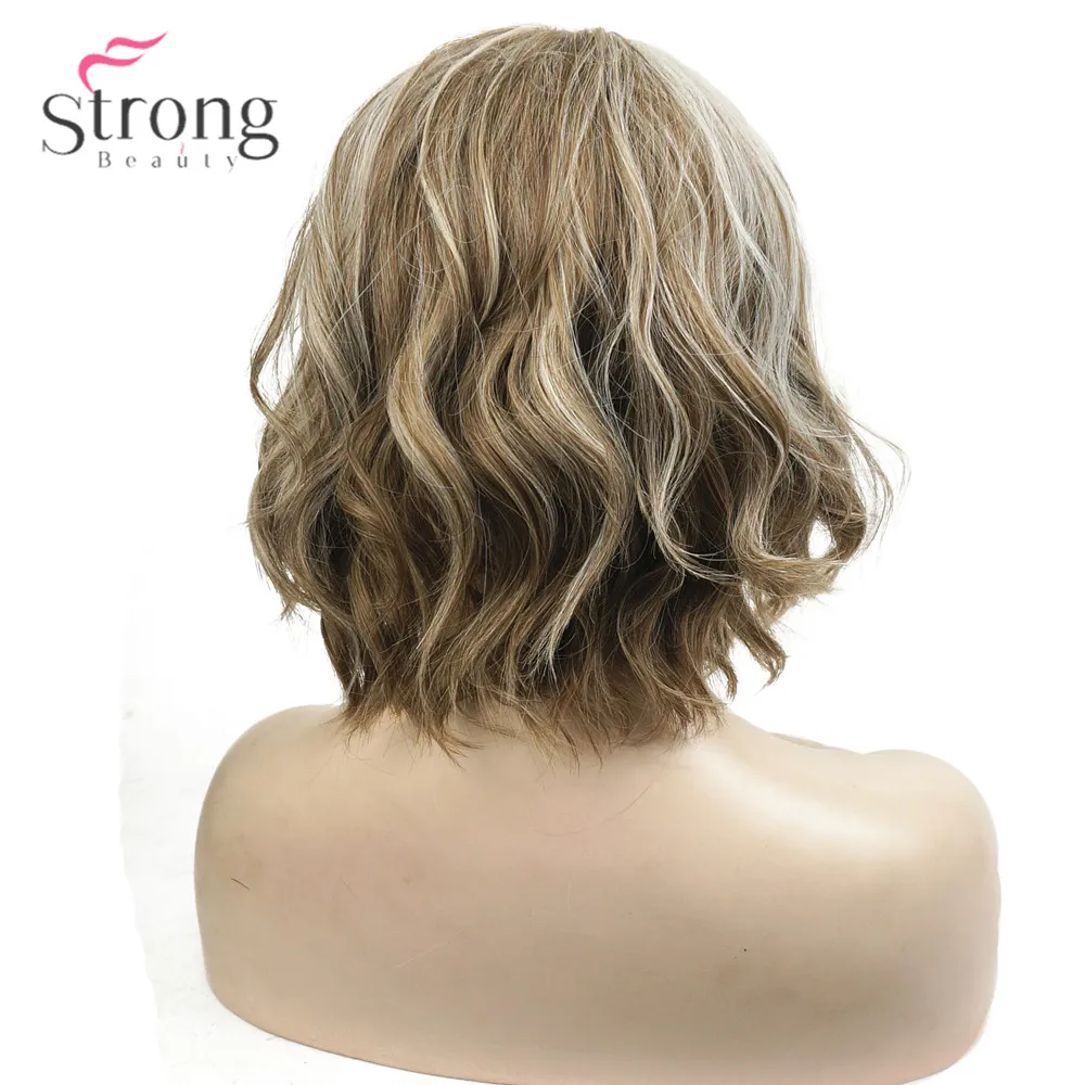 StrongBeauty женский синтетический парик средней длины кудрявый светильник золотой высокий светильник ed/Balayage волосы натуральные парики