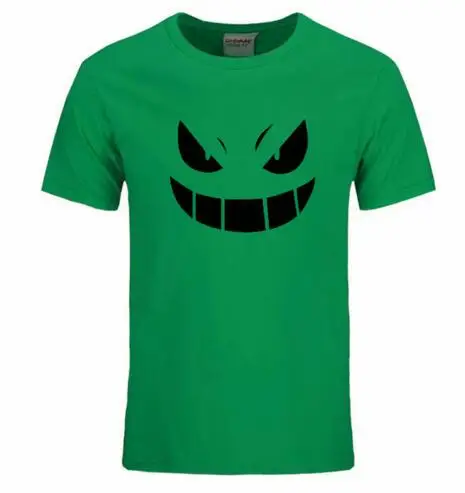 green black Летняя уличная футболка с покемоном ММА Pocket Monster, мужская повседневная футболка в стиле хип-хоп с коротким рукавом, мужские футболки с персонажами из аниме Gengar - Цвет: green black