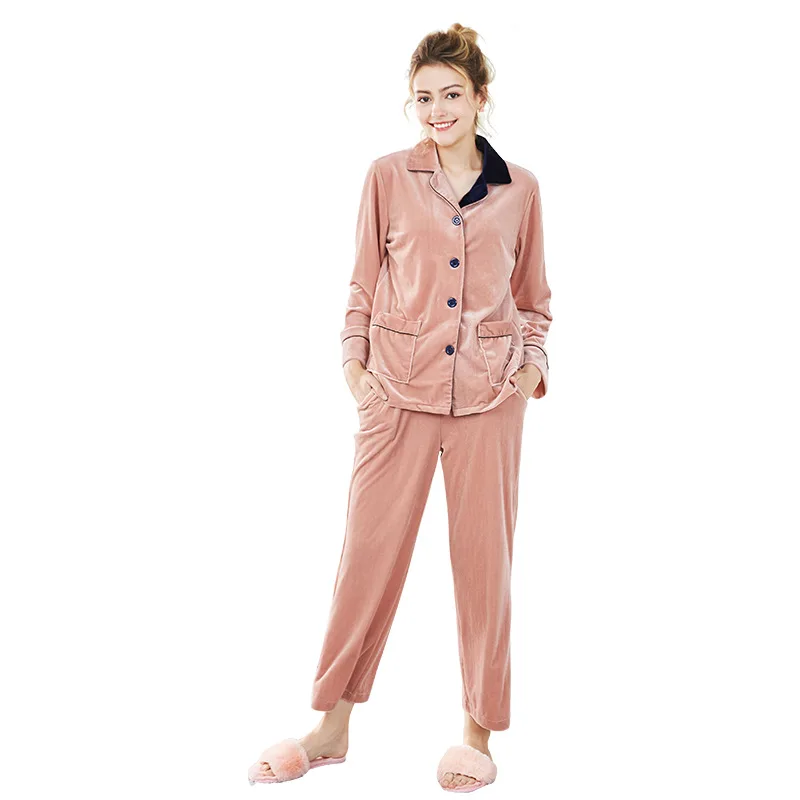 MOSOJOY Pijama осень-зима Для женщин пижамный комплект теплая и уютная Пижама домашняя