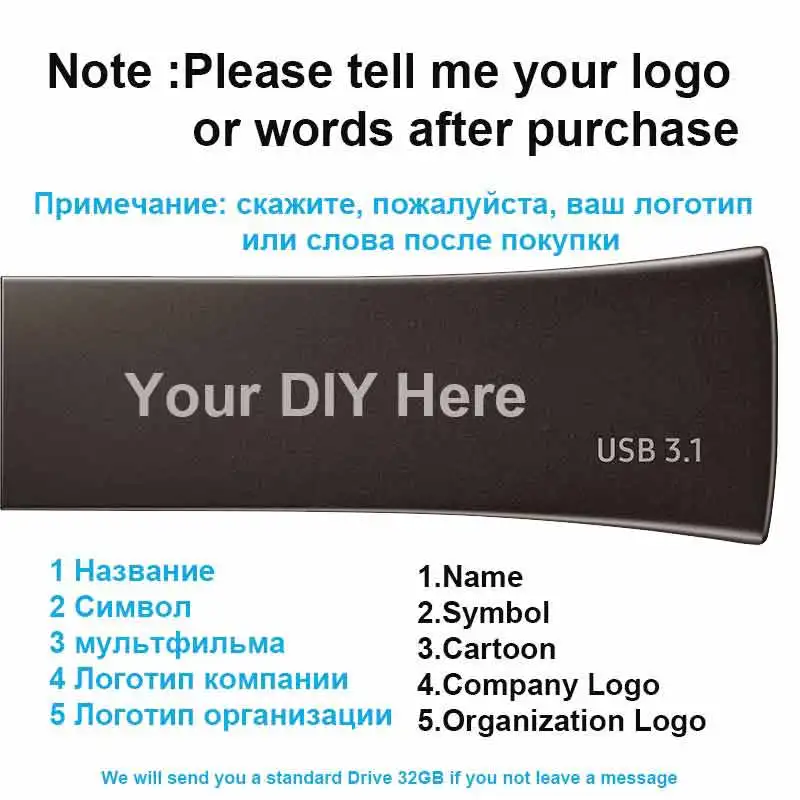 BE4-Black Plus DIY SAMSUNG DIY Thumb Drive 256 ГБ 128 Гб 64 ГБ 32 ГБ USB 3,1 флеш-накопитель, металлический мини-флеш-накопитель Memoria Stick, высокоскоростной диск Cle U - Цвет: BE4-Black Plus DIY