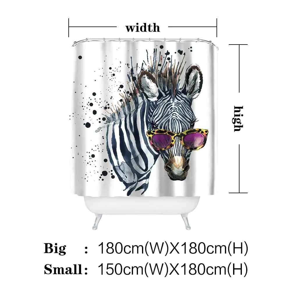 Miracille забавная зебра с очки розами модная Водонепроницаемая Ткань Домашний Декор