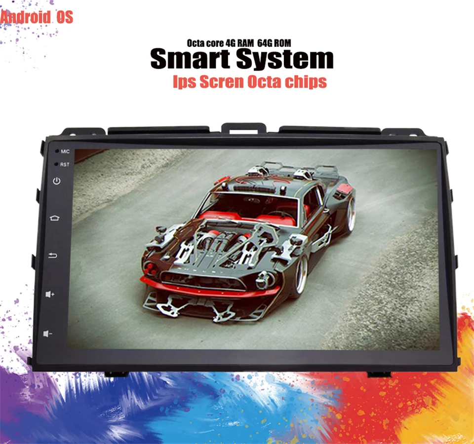 Deckless 9 &quotAndroid 10 0 Octa 8 Core 6G RAM Автомобильный DVD плеер для Toyota Prado 120 2002 2009