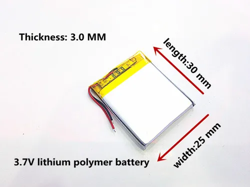 3,7 V, 180 mAH, [302530] PLIB; полимерный литий-ионный/литий-ионный аккумулятор для mp3, MP4, динамик, диктофон ручка, умные часы