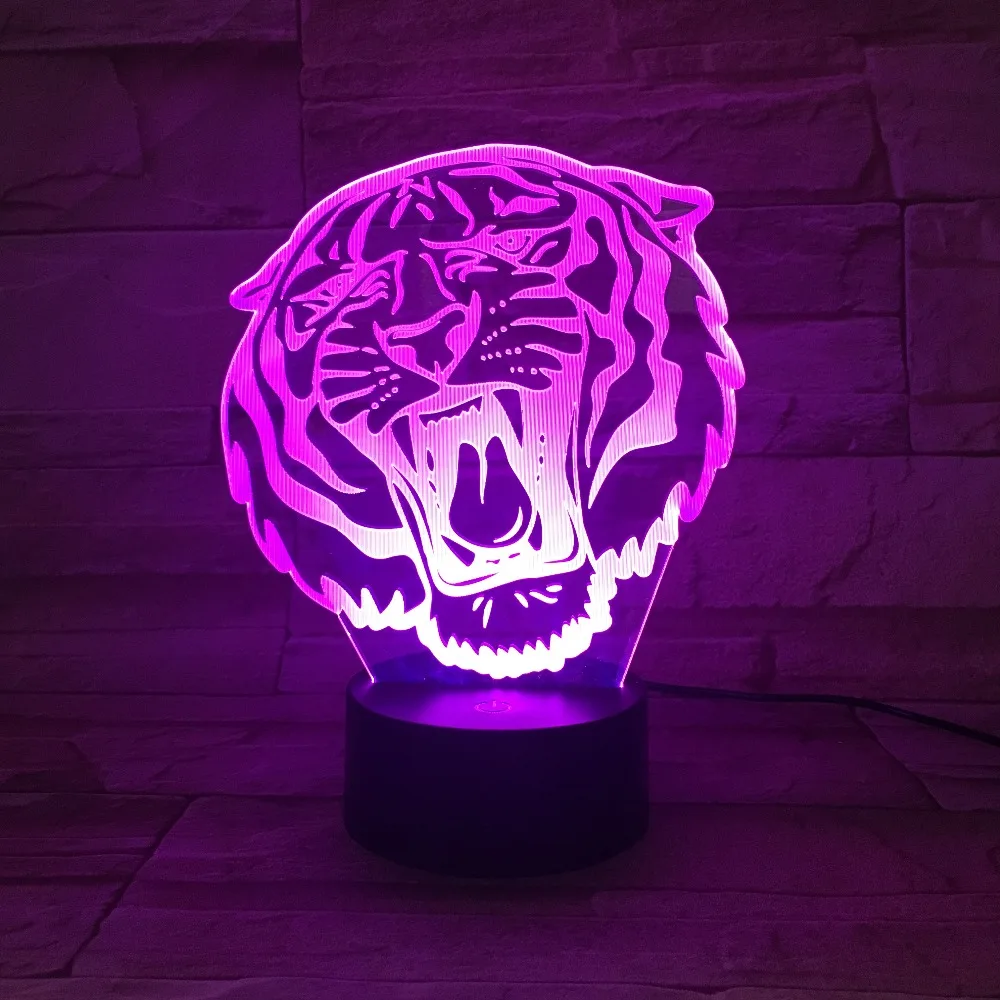 Лампа светодиодная RGB в стиле Тигр с сенсорным выключателем|marvel lampara|usb touch switch3d light