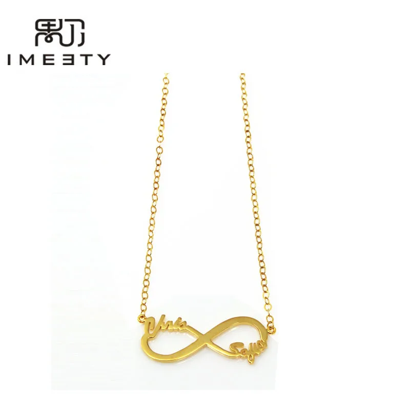 Ожерелье IMEETY с символом бесконечности подвеска двумя именами ожерелье маленьким