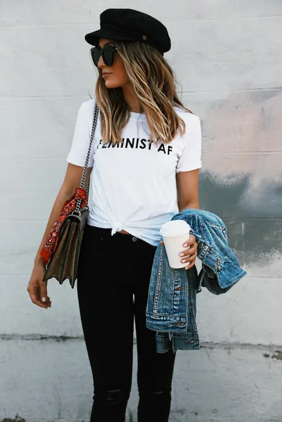 

Feminist AF T-shirt women instagram fashion t shirt moletom do tumblr t shirt women feminist t shirt casual tops tees tops