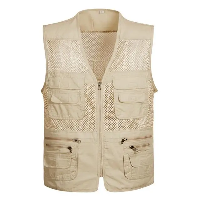 Летняя дышащая сетчатая безрукавка для фотографа Мужская быстросохнущая куртка