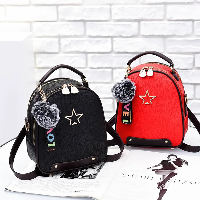 2018 Fashion Women Top-Handle Bags PU Leather Backpacks Girls Student School for Lady Teenagers Travel Female | Багаж и сумки