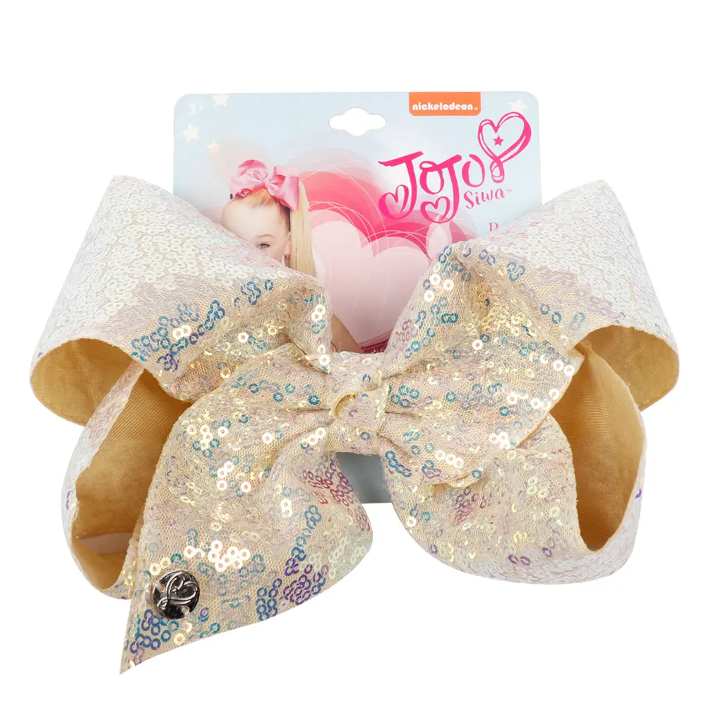 

Cheer Bow Hair Accessories 8" Jumbo Sequin Hair Bow For Girls Candy Color Sequin Bling Hair Clip Kids Large Hairbows Headwear