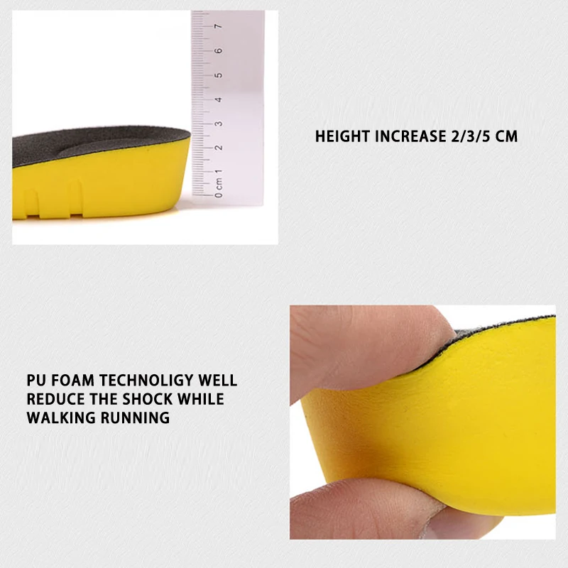 Height increase insoles for men/women 2/3/5 cm up invisiable arch support orthopedic insoles shock absorption blue/black color