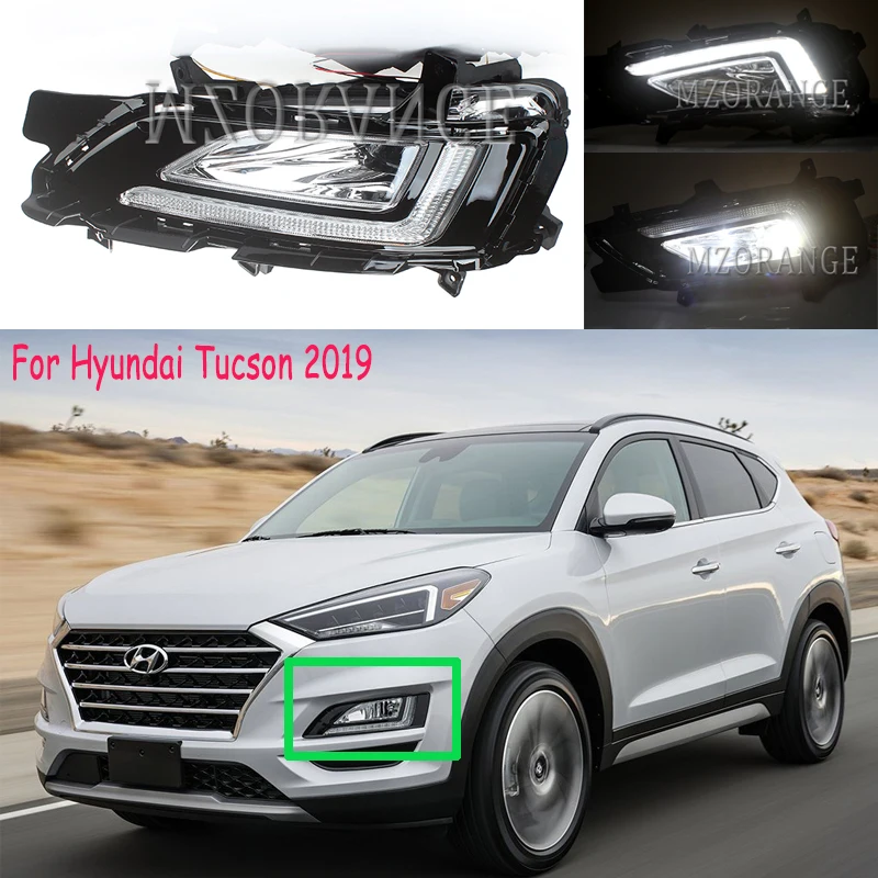 Для hyundai Tucson головной светильник для Tucson светодиодный DRL головной светильник s дневные ходовые огни противотуманный светильник s