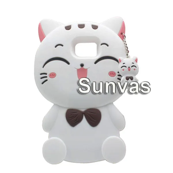 White Lucky Cat Для samsung Galaxy Note3 Note4 Note5 3D мультяшный милый мягкий силиконовый чехол-накладка для samsung Galaxy Note 3/4/5 - Цвет: White Lucky Cat
