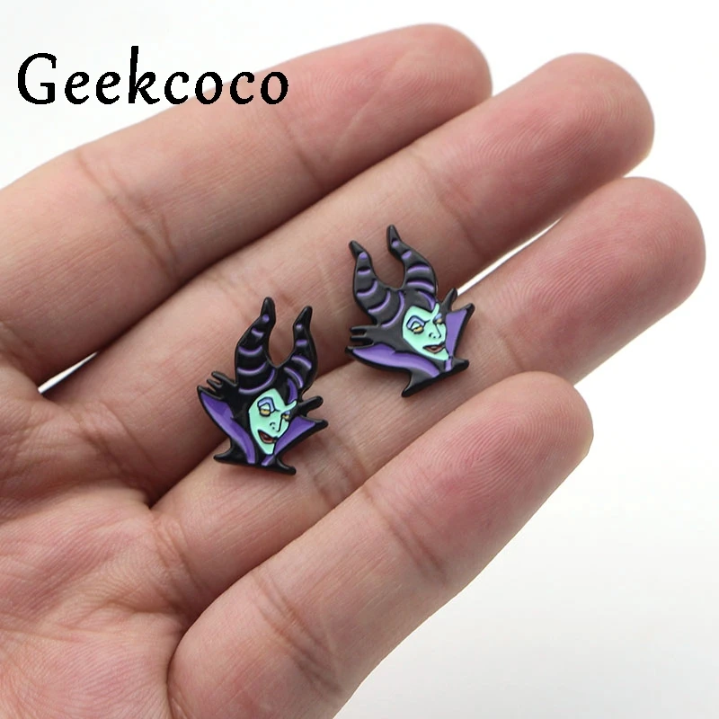Maleficent креативные минимализм модные милые серьги для женщин милые серьги для девочек серьги-гвоздики аксессуары ювелирные изделия с героями мультфильмов J0334