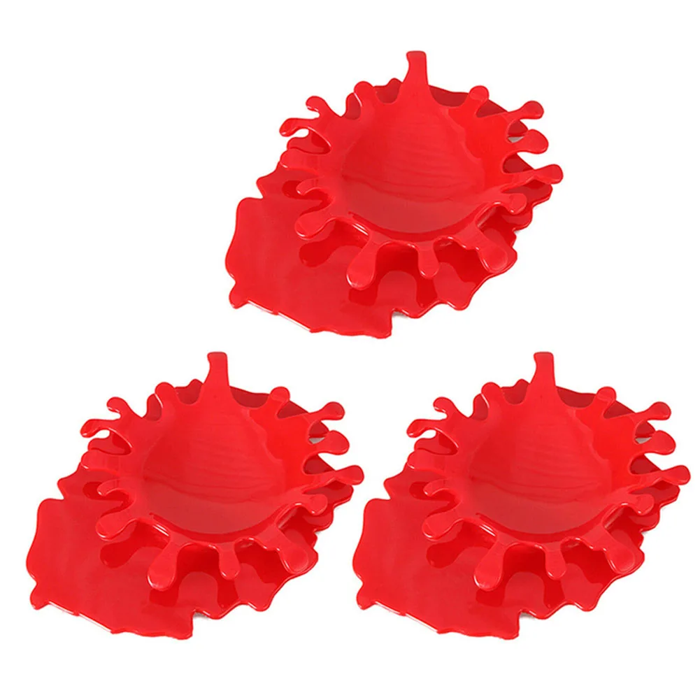 red 3pcs Пластиковый держатель для кетчупа в форме ложки, 4 цвета, подставка для разбрызгивания крови, органайзер XSD88 - Цвет: red 3pcs