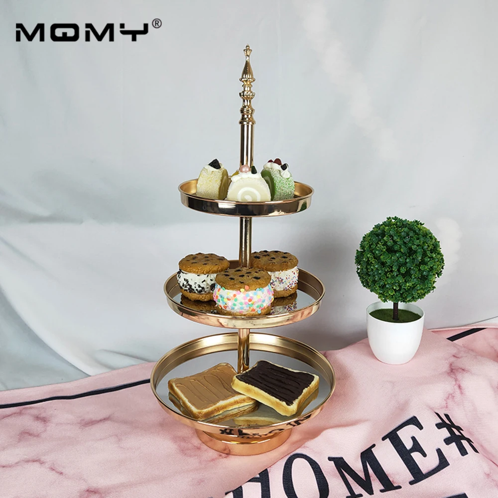 

2 Tier Cupcake Wedding Metal Golden Mirror Cake Stand For Wedding Decoration