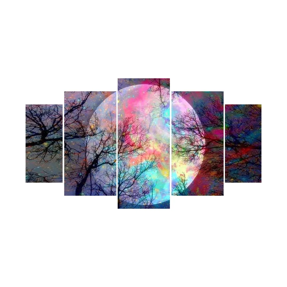 

5pcs Multi-picture Diamond Painting Full Square Drill Moon Rhinestones Pictures Diamond Embroidery Sale Scenic Home Decor HYY